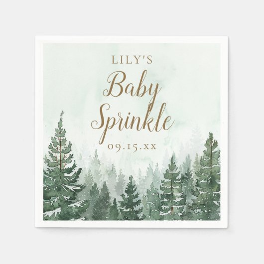 Rustikale Pinienwälder Kinderdusche Sprinkle Serviette (Vorderseite)