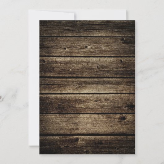 Rustikale Pinienwälder laden zur Winterhochzeit ei Einladung (Rückseite)