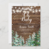 Rustikale Pinienwälder Oh Baby-Dusche Einladung (Vorderseite)