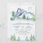 Rustikale Pinienwälder QR Code Hochzeit Einladung (Vorderseite)