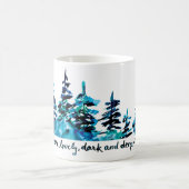 Rustikale Pinienwälder Robert Frost Wasserfarbenge Kaffeetasse (Mittel)