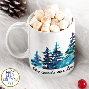 Rustikale Pinienwälder Robert Frost Wasserfarbenge Kaffeetasse