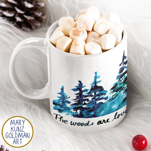 Rustikale Pinienwälder Robert Frost Wasserfarbenge Kaffeetasse