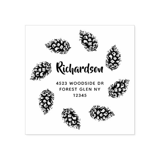 Rustikale Pinienwälder Rücksendeadresse Gummistempel (Prägung)