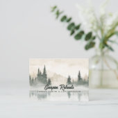 Rustikale Pinienwälder Wasserfarbenwelt Landschaft Visitenkarte (Stehend Vorderseite)