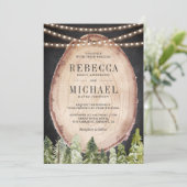 Rustikale Pinienwaldhochzeit Einladung (Stehend Vorderseite)