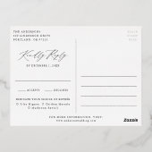 Rustikale Pinienwaldhochzeit Folie Einladungspostkarte (Rückseite)