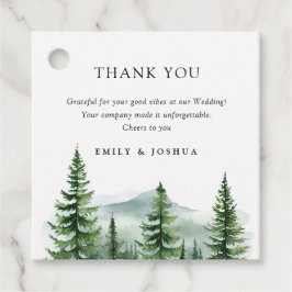 Rustikale Pinienwaldhochzeit Geschenkanhänger