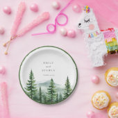 Rustikale Pinienwaldhochzeit Pappteller (Party)