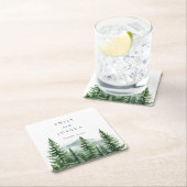 Rustikale Pinienwaldhochzeit Rechteckiger Pappuntersetzer (Vor Ort)