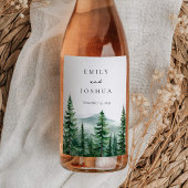 Rustikale Pinienwaldhochzeit Weinetikett