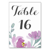 Rustikale Pink-Aquarellblume-Hochzeit Tischnummer (Rückseite)