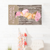 Rustikale Pink Cowgirl Babydusche Banner (Insitu)