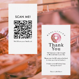Rustikale Pink-Donut-Hinterlasse-eine-Bewertung-QR Visitenkarte