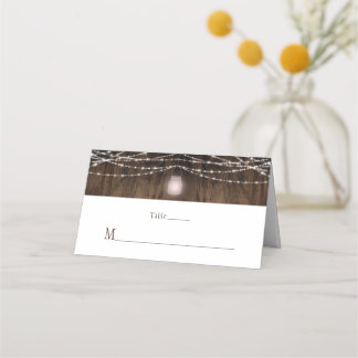 Rustikale Pink Mason Jar String Lights Platzkarten