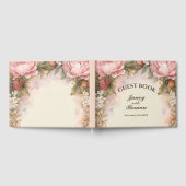 Rustikale Pink Peonies Vintage Hochzeit Gästebuch (Voll)