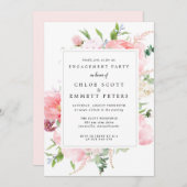 Rustikale Pink Peony Floral Engagement Party Einladung (Vorne/Hinten)