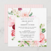 Rustikale Pink Peony Floral Wedding Einladung (Vorne/Hinten)