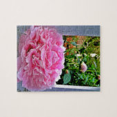 Rustikale Pink Peony Garden Pickets Puzzle (Horizontal)