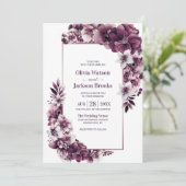 Rustikale Pink Pum Floral Wedding Einladung (Stehend Vorderseite)