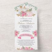 Rustikale Pink- und Goldflorentauchdusche All In One Einladung (Innen Boden)