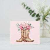 Rustikale Pinke Florale Boho-Braut- Shower-Dankesc Dankeskarte (Stehend Vorderseite)