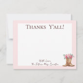 Rustikale Pinke Florale Boho-Braut- Shower-Dankesc Dankeskarte (Rückseite)