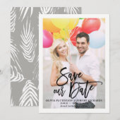 Rustikale Pinsel-Handschrift-Foto Save Our Date Save The Date (Vorne/Hinten)