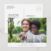 rustikale Pinselbrille Hochzeit speichern das Datu Postkarte (Vorne/Hinten)