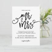 Rustikale Pinselkalligraphie - Einladung | Schwarz (Stehend Vorderseite)