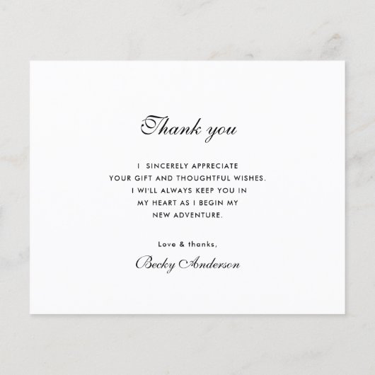 rustikale Pinselspitze danke Skript-Abschluss-Kart (Rückseite)