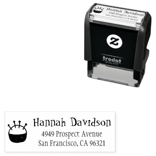 Rustikale Pinzette Nähmotif Rücksendeadresse Permastempel (Beispiel)