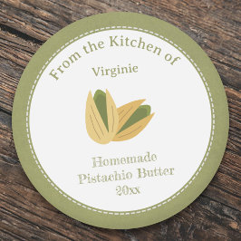 Rustikale Pistachio Butter Label Kraft Sticker