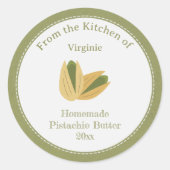 Rustikale Pistachio Butter Label Kraft Sticker (Vorderseite)