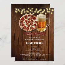 Rustikale Pizza & Beer Baby Dusche