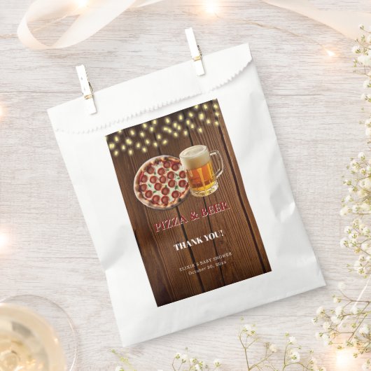 Rustikale Pizza & Beer Baby Dusche Geschenktütchen (Ausgeschnitten)