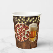 Rustikale Pizza & Beer Baby Dusche Pappbecher (Rückseite)