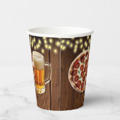 Rustikale Pizza & Beer Baby Dusche Pappbecher (Rechts)