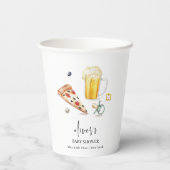 Rustikale Pizza Beers Schnuller Babydusche Pappbecher (Rückseite)