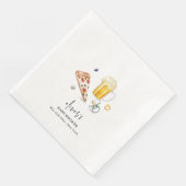 Rustikale Pizza Beers Schnuller Babydusche Serviette (Ecke)