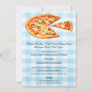Rustikale Pizza-Hochzeitsprobe-Dinner Einladung