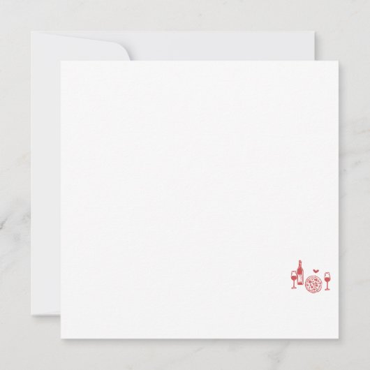 Rustikale Pizza & Wine Bridal Showe Dankeskarte (Rückseite)