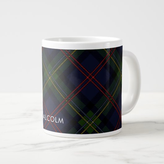 Rustikale Plaid-Erinnerung Tartan Jumbo-Tasse (Vorderseite Rechts)