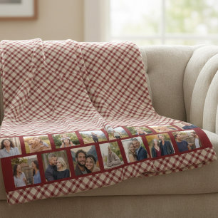 Rustikale Plaid-Mehrfach-Fotogalerie für die Famil Sherpadecke