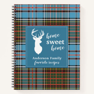 Rustikale Plaid-Tartan Clan Anderson Familienrezep Notizblock
