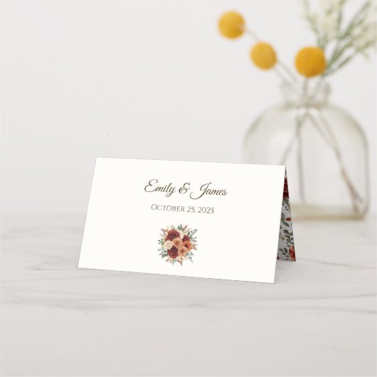 Rustikale Platzkarte (Rückseite)