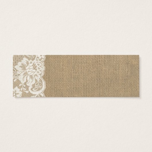 Rustikale Platzkarte Burlap and Lace Wedding (Rückseite)