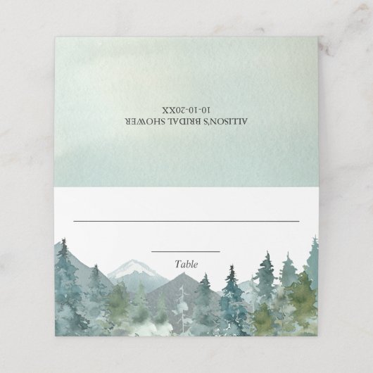 Rustikale Platzkarte der Gebirge (Außenseite Aufgefaltet)