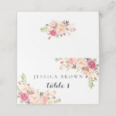 Rustikale Platzkarte für Blumenzehen, Tischnummer  (Außenseite Aufgefaltet)