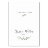 Rustikale Platzkarte mit einfacher Kalligraphie Tischnummer (Vorderseite)